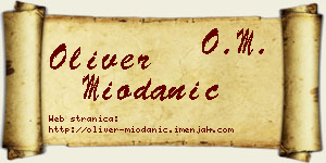 Oliver Miodanić vizit kartica